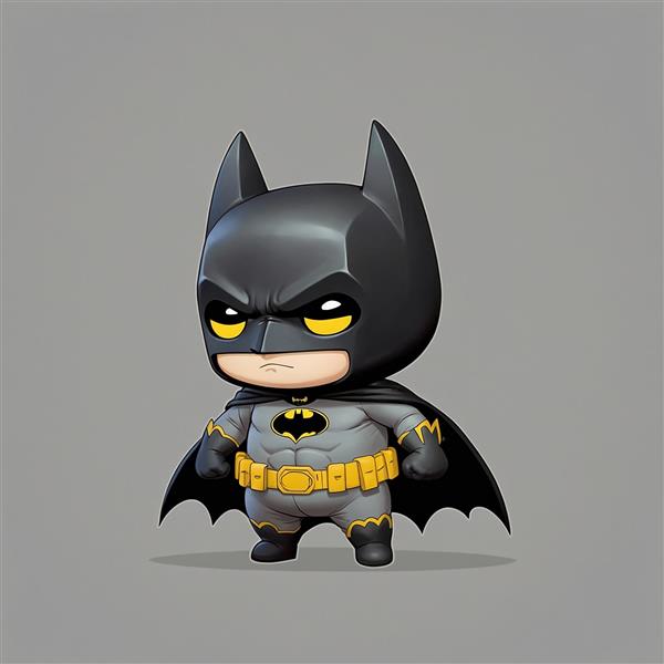 طرح بتمن کارتونی تپل با چشمان زرد