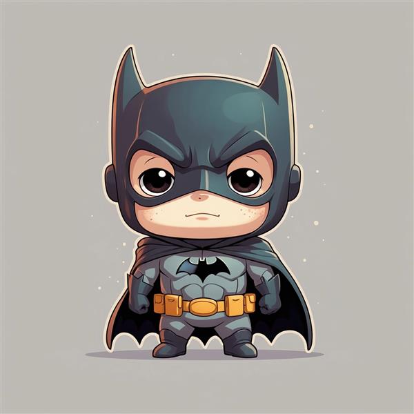 طرح بتمن فانتزی خاکستری با ماسک و شنل