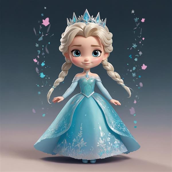 طرح السا فانتزی با لباس آبی و جزئیات براق