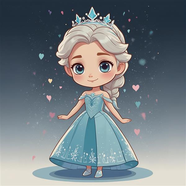 عکس السا فانتزی با تاج ملکه و پیراهن مجلسی درخشان