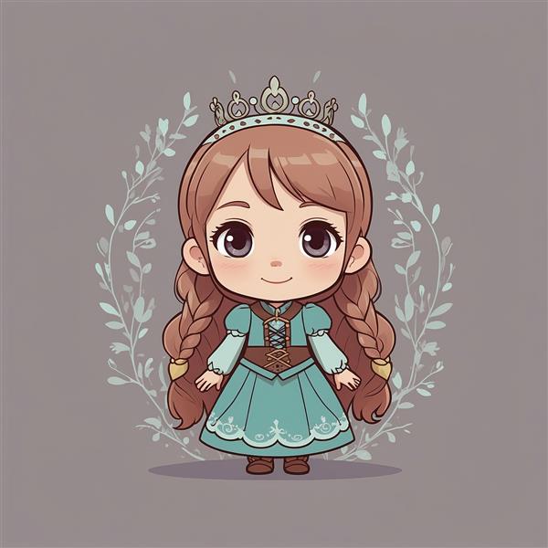 تصویر پرنسس آنا فانتزی با تاج و موهای بافته
