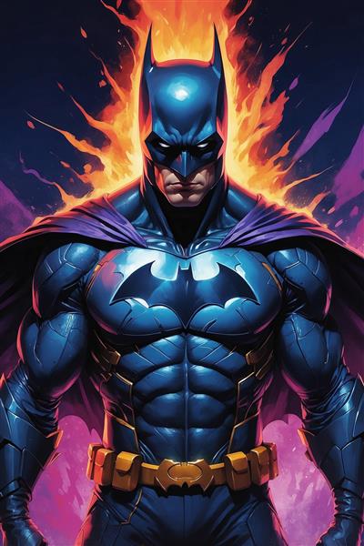 طرح بتمن فانتزی با زره درخشان و تم آتشین