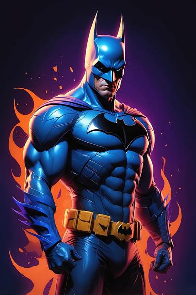 طرح بتمن آبی و بنفش فانتزی با پس‌زمینه انتزاعی