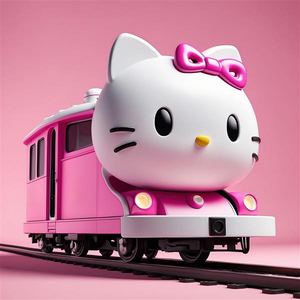 تصویر سه بعدی قطار فانتزی کیتی باکیفیت و مدرن