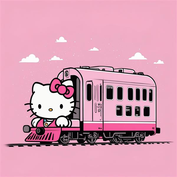 طرح فانتزی واگن قطار کیتی با پنجره‌های بزرگ