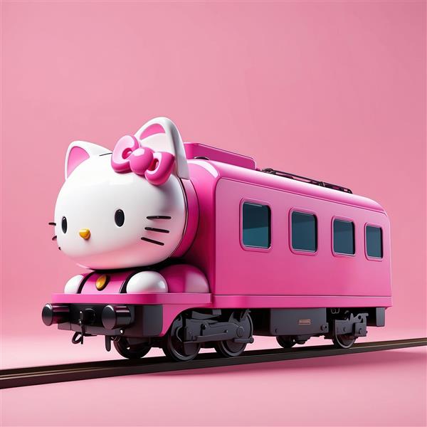 تصویر قطار مدرن فانتزی طرح کیتی با جزئیات بالا