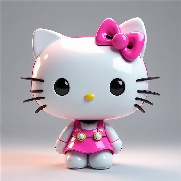 طرح کارتونی هلو کیتی با پیراهن صورتی ساده