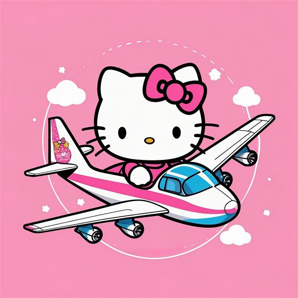 عکس کیتی فانتزی سوار بر هواپیمای مسافربری باکیفیت