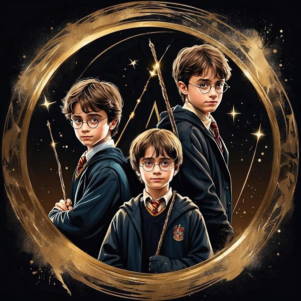 عکس سه جادوگر نوجوان با نمادهای فانتزی