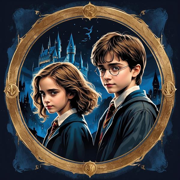 پوستر فانتزی هری پاتر و هرمیون در شب