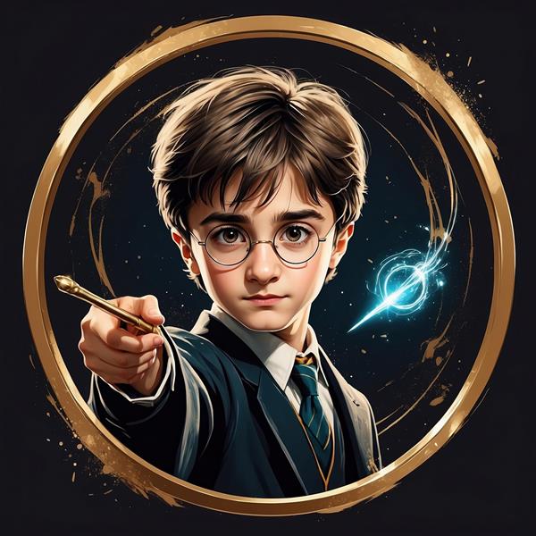 عکس هری پاتر فانتزی با چوب جادو و افکت نوری