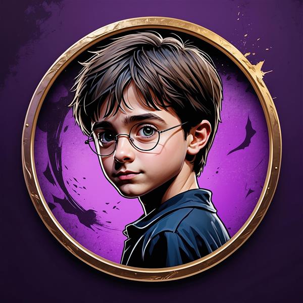 عکس هری پاتر مینیمال با پس‌زمینه بنفش روشن