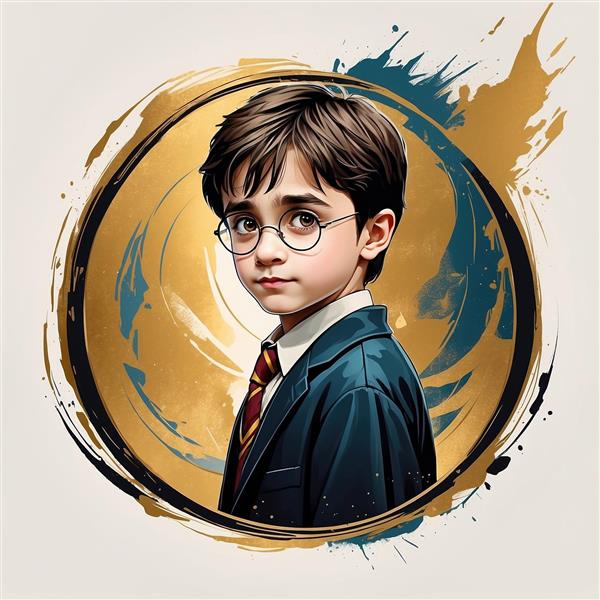 تصویر هری پاتر کلاسیک با پس‌زمینه طلایی و آبی