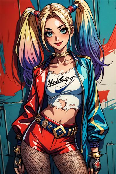 طرح هارلی کوئین کارتونی باکیفیت و استایل انیمه