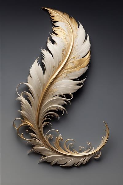 طرح پر فانتزی منحنی با ترکیب رنگی سفید و طلایی