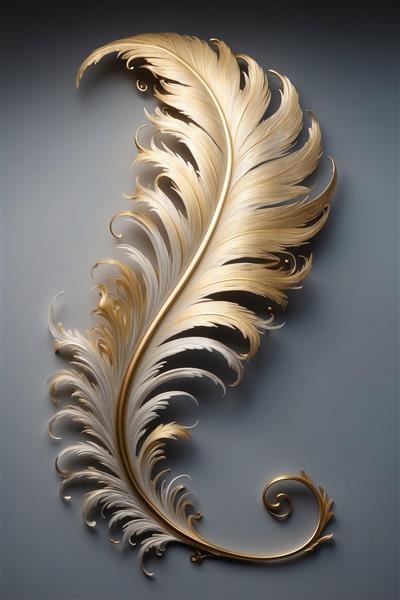 تصویر پر فانتزی طلایی با پیچ‌وخم‌های هنری و جزئیات دقیق