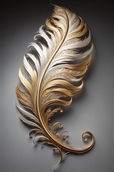 عکس پر فانتزی با بافت ظریف و رنگ‌های سفید و طلایی