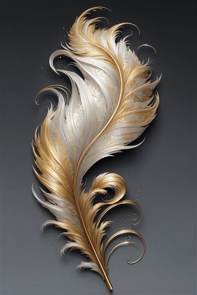 تصویر پر پرنده با بافت اسلیمی و رنگ‌بندی لوکس طلایی