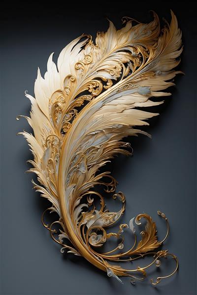 طرح تزئینی پر با نقوش اسلیمی و جزئیات طلایی مجلل