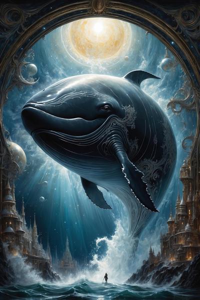 تصویر وال سورئال در آسمان شب با جزئیات خیره‌کننده