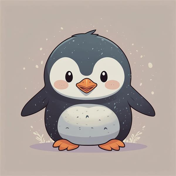 تصویر پنگوئن فانتزی خال‌دار با پاهای نارنجی و باکیفیت