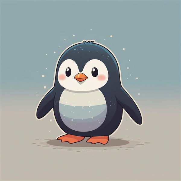 طرح پنگوئن فانتزی سیاه و سفید با جزئیات باکیفیت