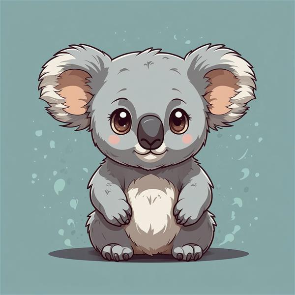 تصویر کوالا فانتزی با چشمان درشت و سبک مینیمال