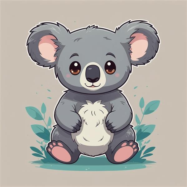 عکس کوالا فانتزی با گوش‌های صورتی و سبک مینیمال