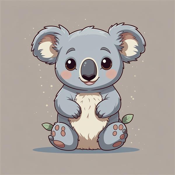 تصویر کوالا فانتزی با پنجه‌های قهوه‌ای و رنگ ملایم