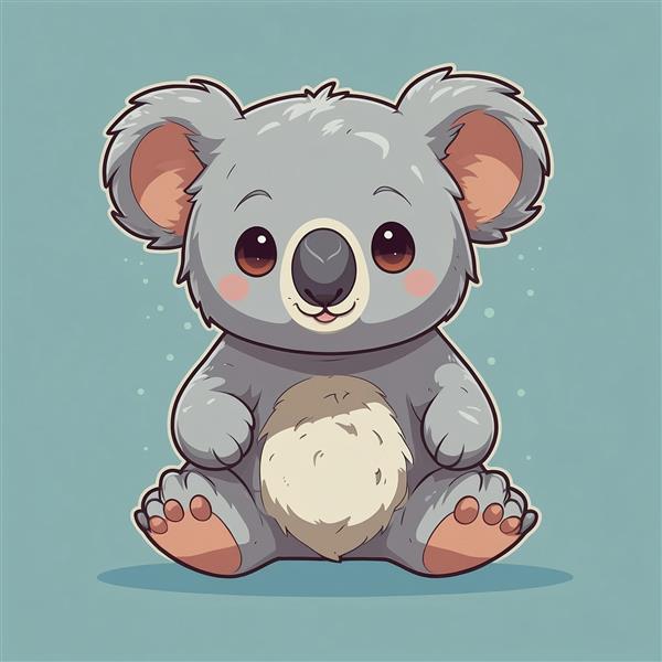 عکس کوالا فانتزی خاکستری با شکم سفید و فانتزی