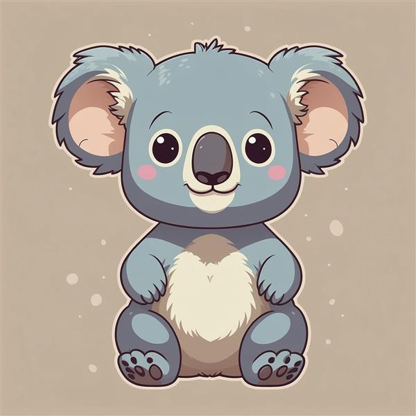 تصویر کوالا فانتزی با چشمان درشت و استایل کارتونی