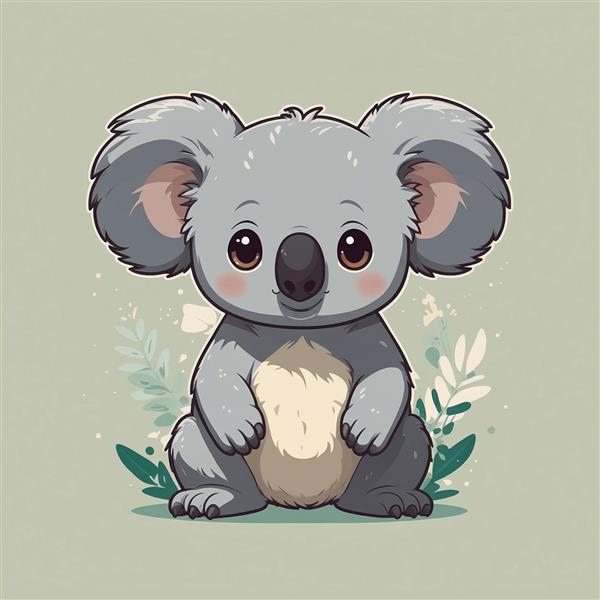 عکس کوالا فانتزی در میان گیاهان با رنگ‌های ملایم