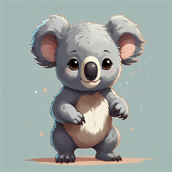 طرح کوالا فانتزی ایستاده با نورپردازی و جزئیات دقیق