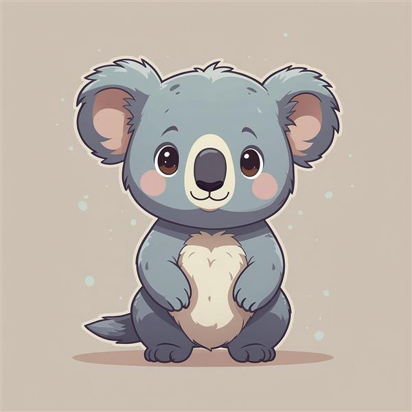 عکس کوالا فانتزی خاکستری با لبخند و کیفیت بالا