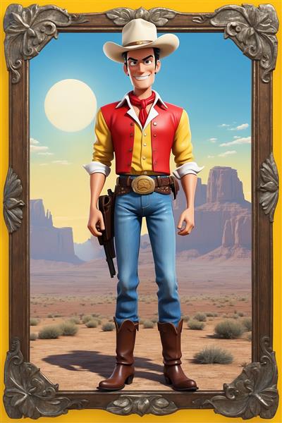 عکس لوک خوش شانس در منظره کویری با جزئیات بالا و آفتابی