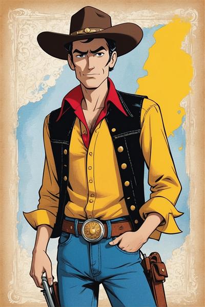 تصویر لوک خوش شانس با سبک نقاشی کلاسیک و پس‌زمینه روشن