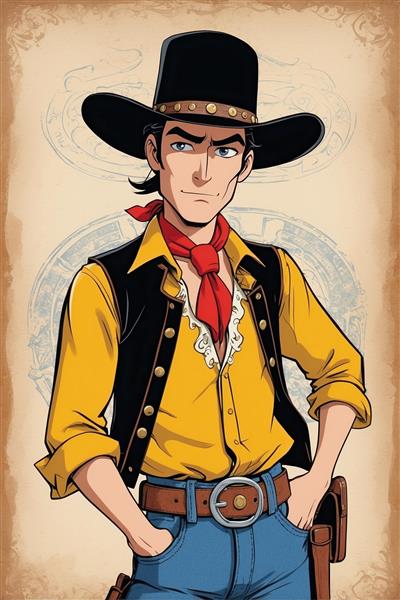 عکس لوک خوش شانس فانتزی با جلیقه مشکی