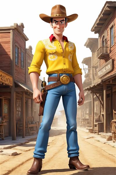 طرح لوک خوش شانس کارتونی با جزئیات بالا