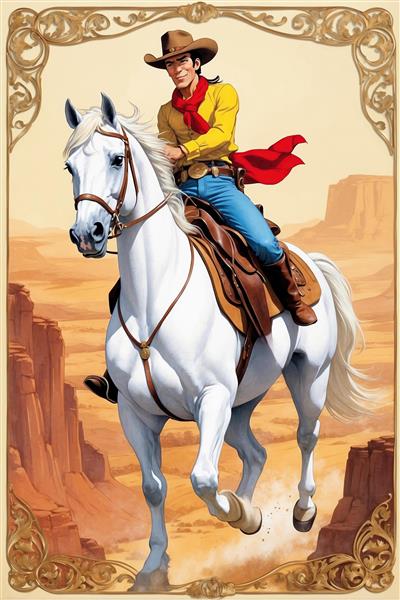 عکس لوک خوش شانس سوار بر اسب سفید