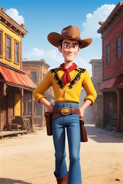 طرح لوک خوش شانس کارتونی در شهر قدیمی