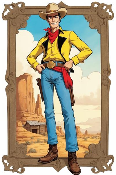 عکس لوک خوش شانس فانتزی با پیراهن زرد در بیابان