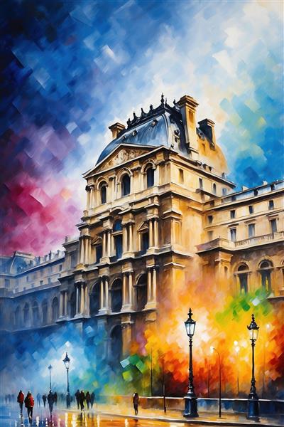 طرح ساختمان قدیمی کلاسیک اروپایی با نورپردازی گرم فانتزی