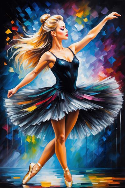 عکس بالرین فانتزی با لباس مشکی و رنگی