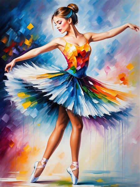 طرح بالرین فانتزی با دامن رنگارنگ باکیفیت