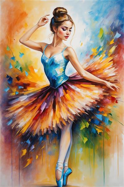 عکس رقصنده باله فانتزی با جزئیات بالا و رنگی