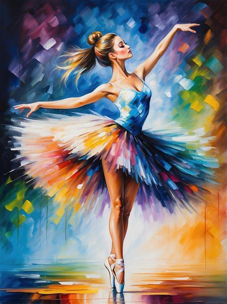 عکس رقص باله فانتزی با طیف رنگ‌های شاد و باکیفیت