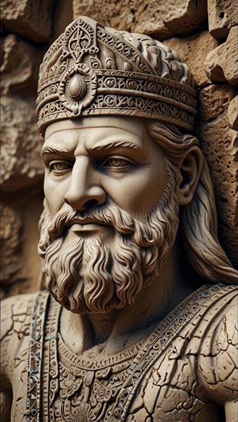 عکس تندیس پادشاه قدیمی با کلاه پادشاهی باکیفیت