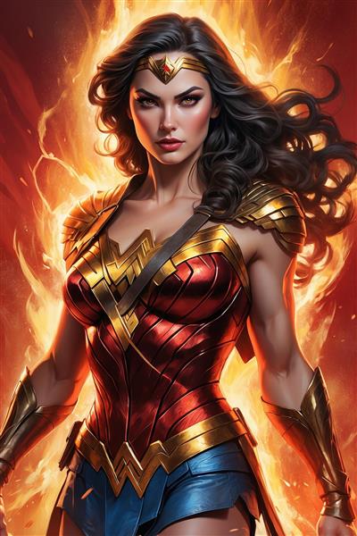 طرح دیجیتالی واندر وومن با جزئیات بالای لباس