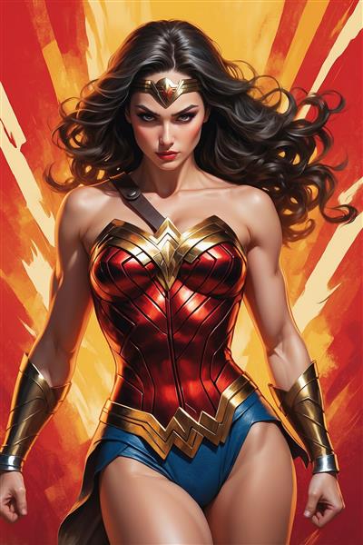 تصویر باکیفیت واندر وومن در سبک دیجیتال آرت