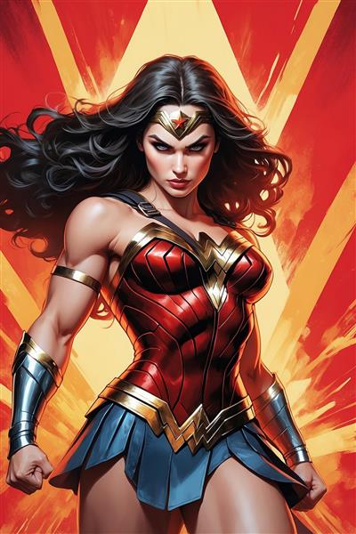 عکس واندر وومن فانتزی با زره درخشان باکیفیت